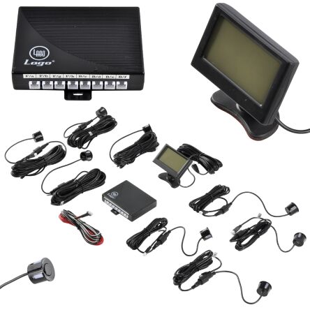 Zestaw czujników parkowania + monitor wyświetlacz ekran lcd czujniki parkowania cofania na tył i przód - czujnik - 8 x sensor - buzzer firmy LAGO