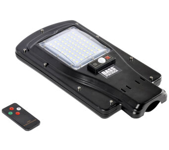 Latarnia lampa solarna led panel halogen 50W pilot czarna