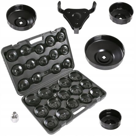 Nasadki klucze do filtrów oleju + klucz pazurkowy firmy GEKO G10401
