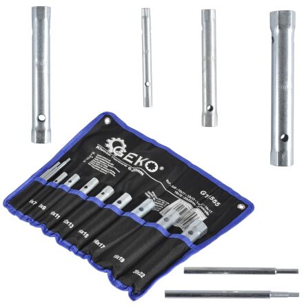 Zestaw klucze rurowe 6-22mm 12/24 dwustronne 10el firmy GEKO G11555