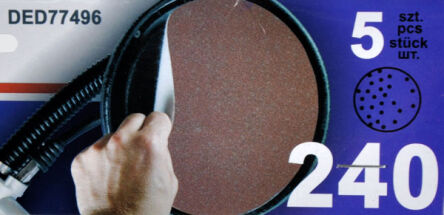 Zestaw 5szt krążków ściernych papierów o średnicy 225mm.
