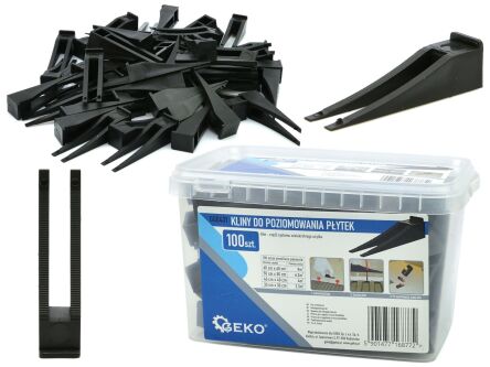 System poziomowania płytek klipsy 100szt zestaw firmy GEKO G00431