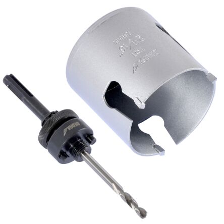 Koronka uniwersalna tct otwornica do betonu 89mm firmy DEDRA 08X089 + 08X003