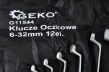 Zestaw kluczy oczkowych giętych 12szt 6-32mm w płachcie.