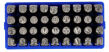 Znaczniki numeratory cyfry 0-9 małe litery a-z 4mm firmy Bass Polska