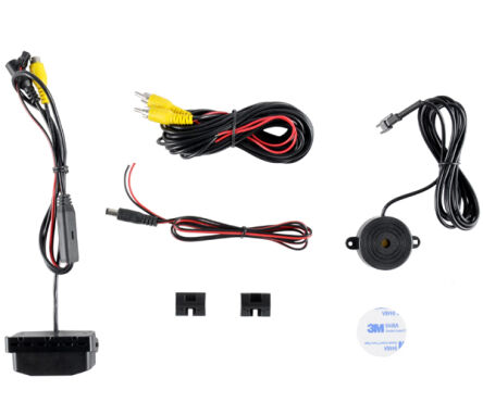 Kamera parkowania z podświetleniem led - widzi w nocy 2 x czujnik cofania + buzzer firmy LAGO