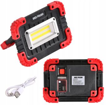 Akumulatorowa lampa halogenowa 20w led cob powerbank usb