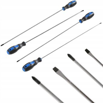 Śrubokręty długie wkrętaki z magnesem 450mm 4szt