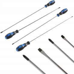 Śrubokręty długie wkrętaki z magnesem 450mm 4szt