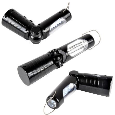 Lampa warsztatowa 21 + 5 led latarka ledowa akumulatorowa 1800mAh 12V 230V microUSB firmy Geko