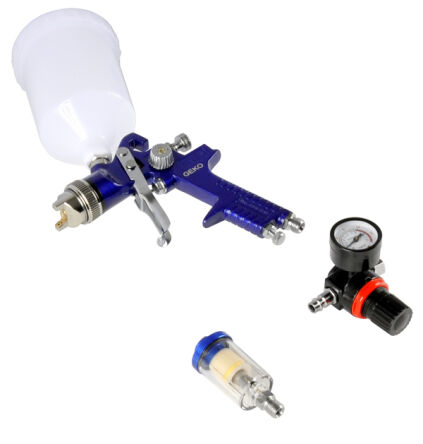 Pistolet lakierniczy 600ml dysza 1,4mm pistolet lakierniczy do malowania z reduktorem i odwadniaczem firmy GEKO