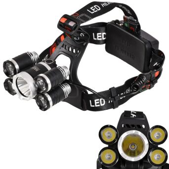 Latarka czołowa t6 5x led czołówka akumulatorowa