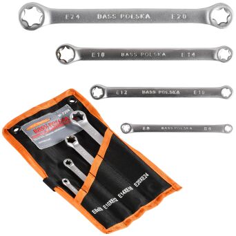 Zestaw kluczy oczkowych klucze torx e6-e24 4el