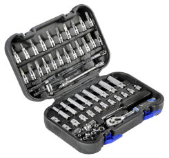 Zestaw klucze nasadowe E torx crv bity 56el 1/4