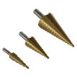 Wiertła stożkowe stopniowe do metalu 4-32mm 3szt firmy BASS POLSKA BP-1643