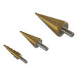 Wiertła stożkowe stopniowe do metalu 4-32mm 3szt firmy BASS POLSKA BP-1643