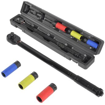 Klucz dynamometryczny 1/2" 28-210nm z nasadkami