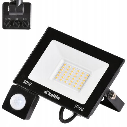 Lampa led z czujnikiem ruchu naświetlacz neutralny 30w 4500k firmy KELTIN K02011