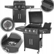 Gazowy grill ogrodowy 3+1 11,6 kw ruszt 4 palniki firmy GEKO G80515