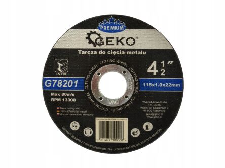 Tarcza do cięcia metalu premium 115x1,0x22,23 10szt firmy GEKO G78201 