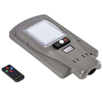 Latarnia lampa solarna led panel halogen 50W pilot szara