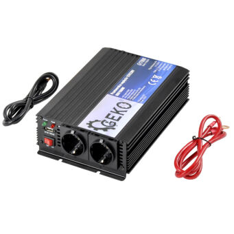 Przetwornica samochodowa 12V 230V 800W/1600W USB