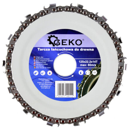 Tarcza łańcuchowa do drewna 125x22,2mm 14T piła tarczowa z łańcuchem do drewna 125mm x 22,2mm 14T firmy Geko