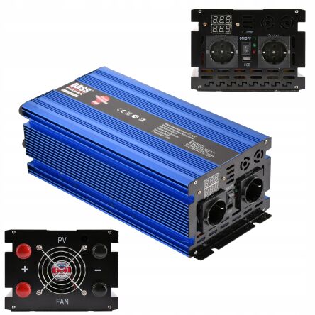 Przetwornica napięcia 12v/230v z pełnym sinusem 3000w/6000w firmy BASS POLSKA BP-5014 5014