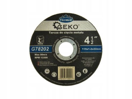 Tarcza do cięcia metalu premium 115x1,2x22,23 10szt firmy GEKO G78202