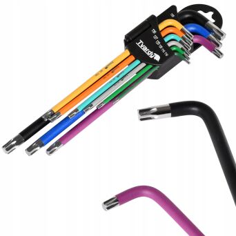 Klucze imbusowe torx długie s2 t10-t50 9szt tvardy