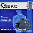 Pompa c.o. elektroniczna energooszczędna 25-60/180 firmy Geko
