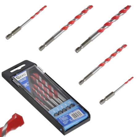 Zestaw wiertła uniwersalne 4-10mm 5szt do betonu firmy GEKO G38251