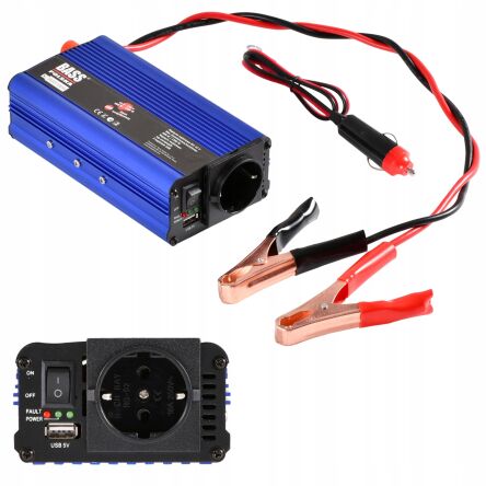 Samochodowa przetwornica napięcia 12v 230v 1200w firmy BASS POLSKA BP-5011