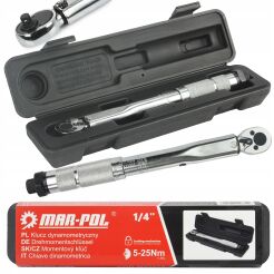 Klucz dynamometryczny 1/4" 5-25nm z blokadą